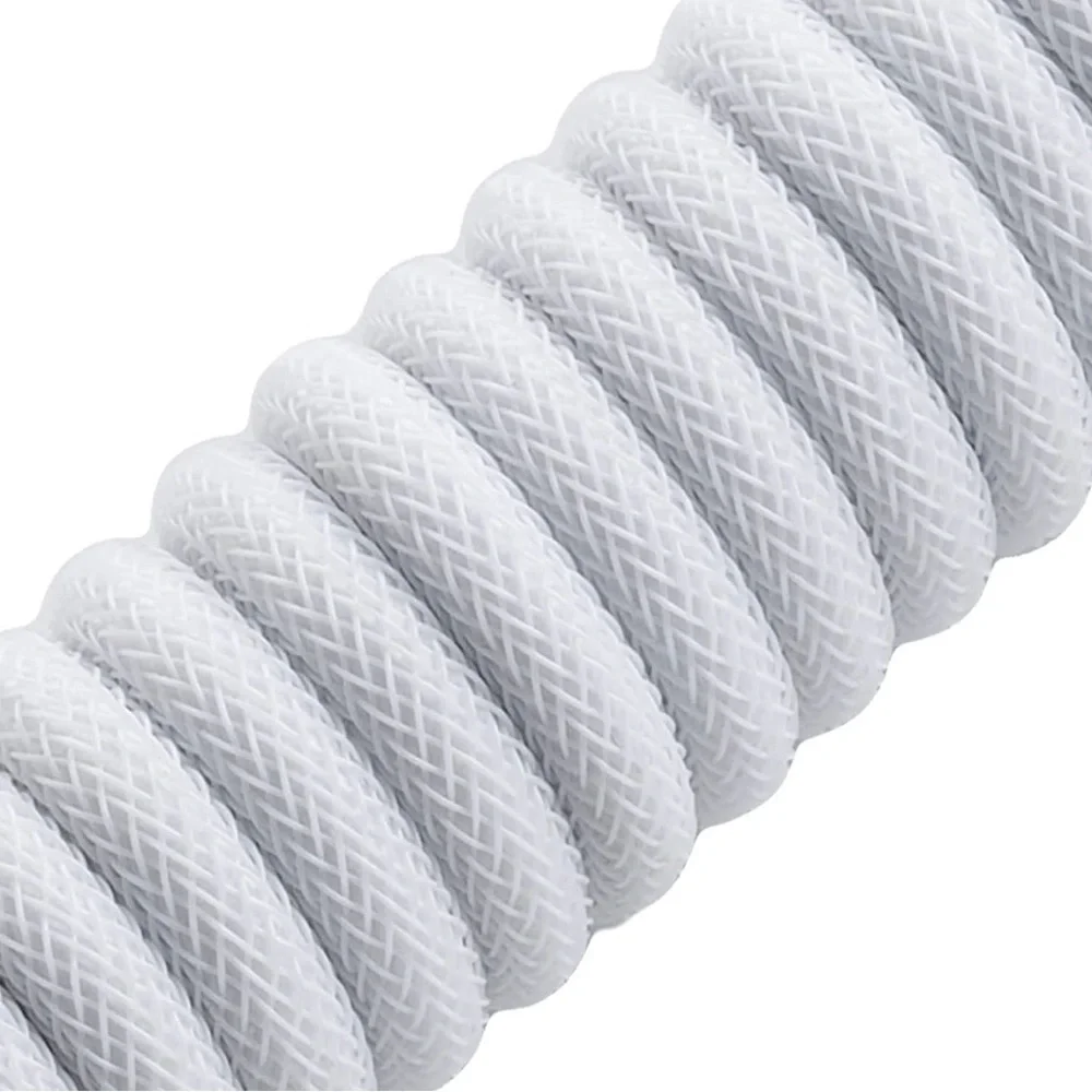 CableMod Pro Coiled Keyboard Cable (Glacier White, USB A to USB Type C, 150cm)
